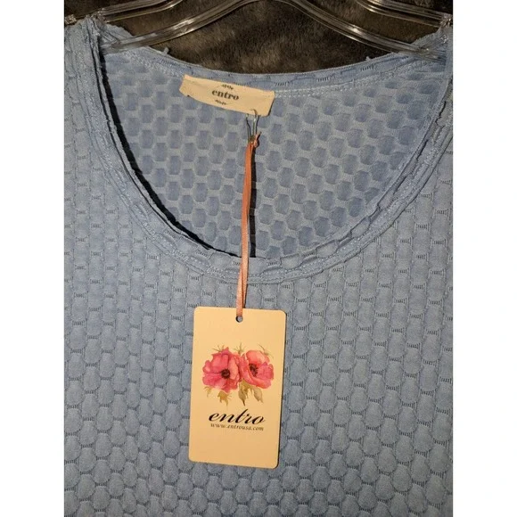 Entro Anthropologie Sleeveless dress Dropped Waist Scoop Neck Size S‎ Periwinkle - Picture 3 of 7